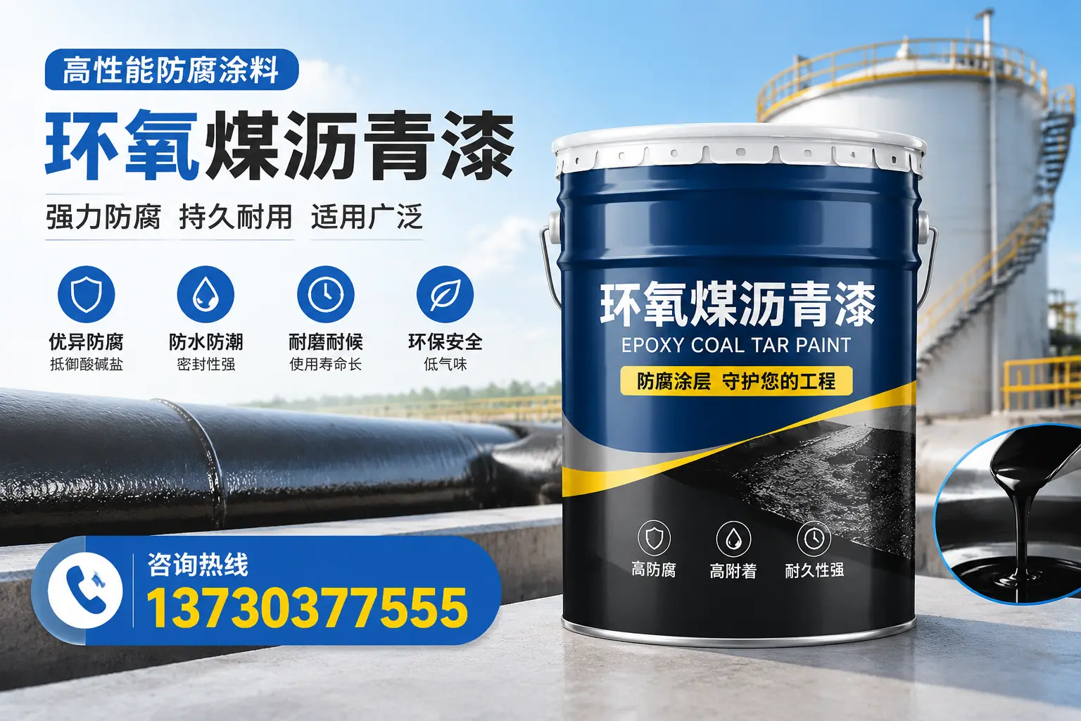 环氧煤沥青漆的耐久性分析,适合襄都的使用场景
